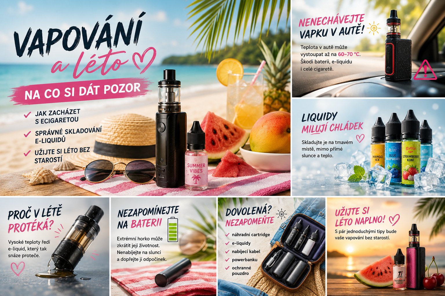 Vapování v létě: Na co si dát pozor, aby vám e-cigareta dělala radost i během horkých dnů