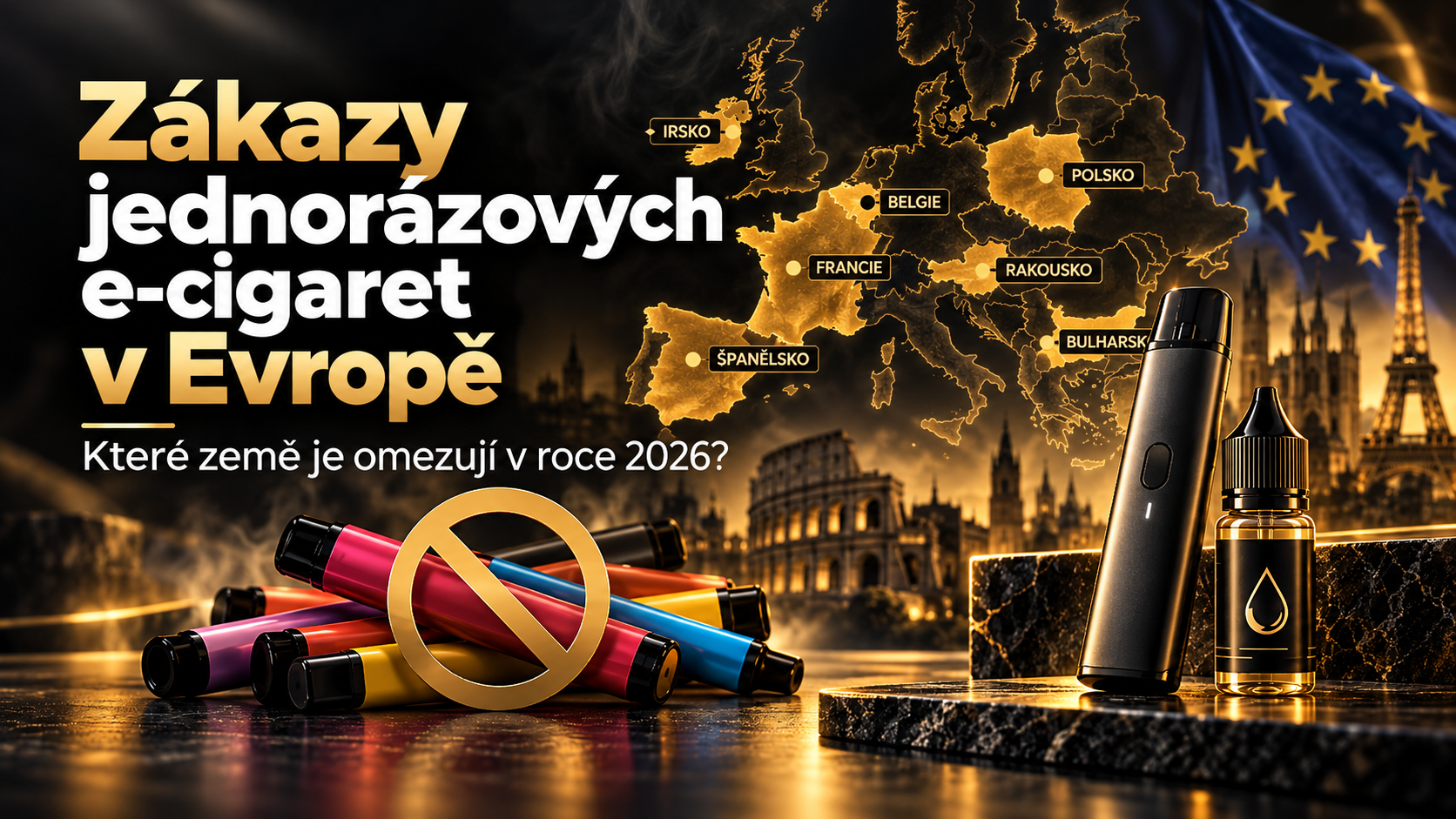 Zákaz jednorázových e-cigaret v Evropě 2026: které země je omezují?