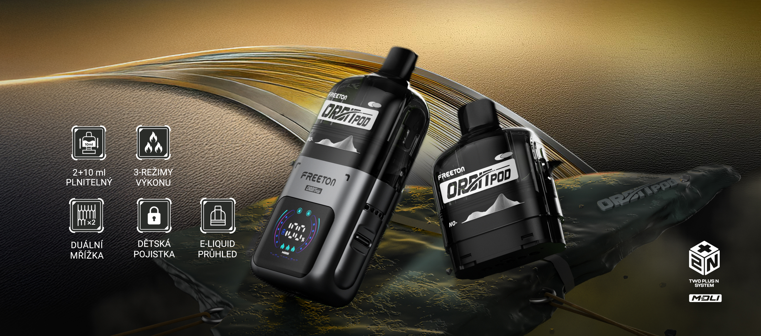 HECCIG ORBIT Pod 2 ml + 10 ml – Champagne gold