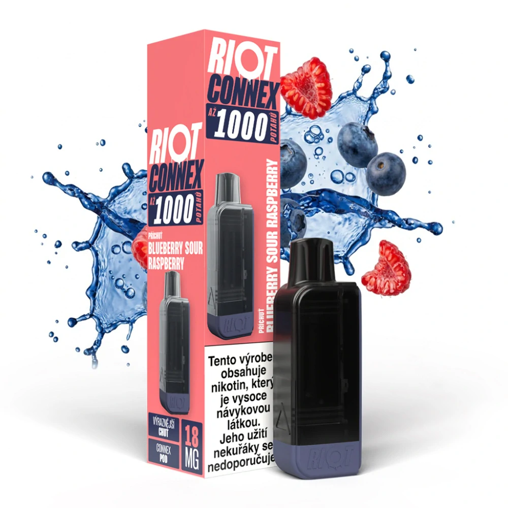 RIOT Connex 1000 předplněná kapsle (Blueberry Sour Raspberry) 1ks 18mg
