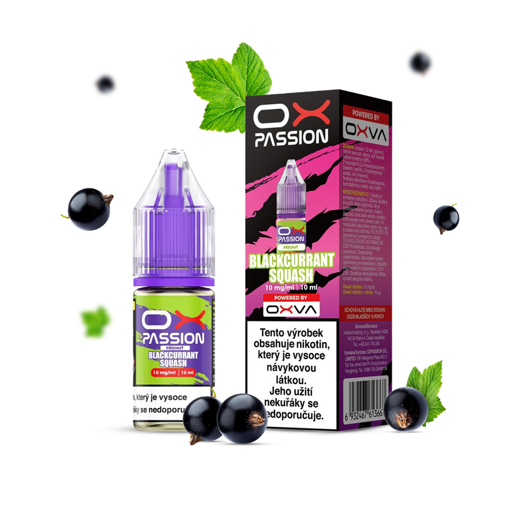 OXVA OX PASSION Salt Blackcurrant Squash (Rybízový sirup) 10ml 20mg