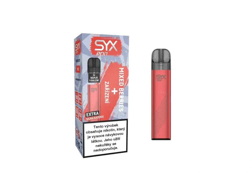 SYX POD Starter Kit 900 mAh + Mixed Berries 2 ml – červený