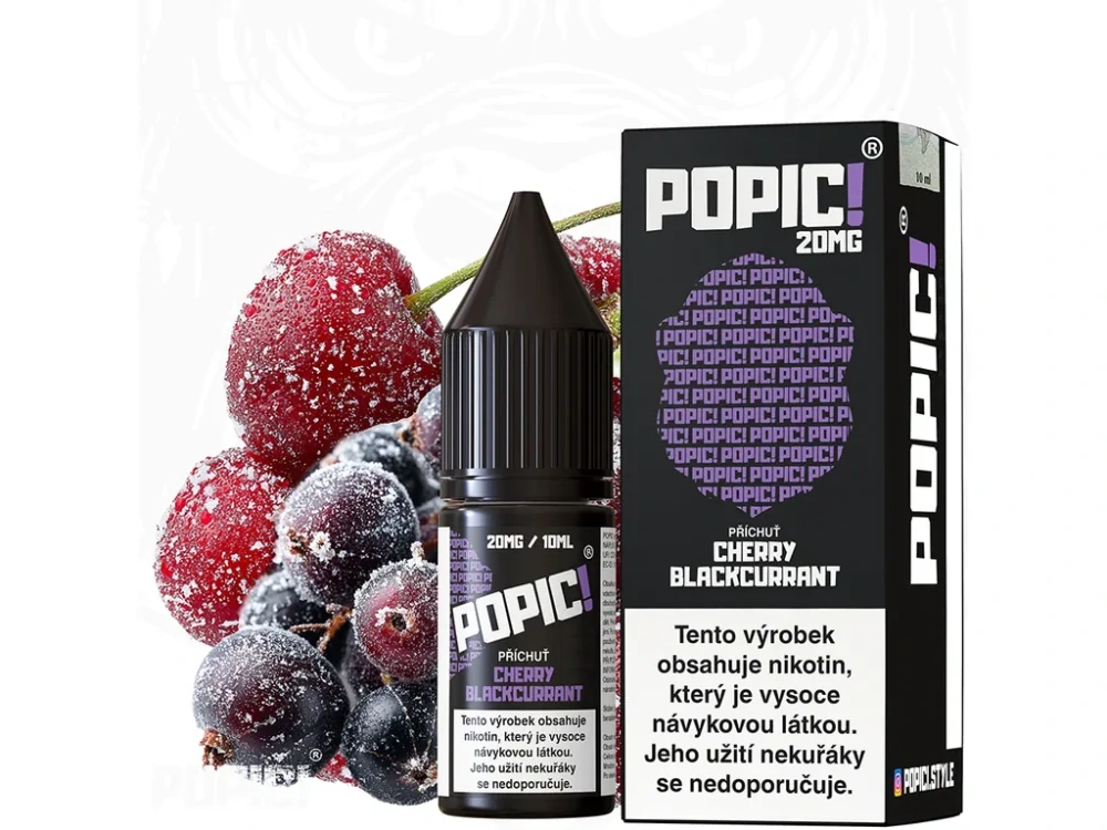 E-LIQUID POPIC! SALT - CHERRY BLACKCURRANT (ŠŤAVNATÁ TŘEŠEŇ S ČERNÝM RYBÍZEM) 20MG