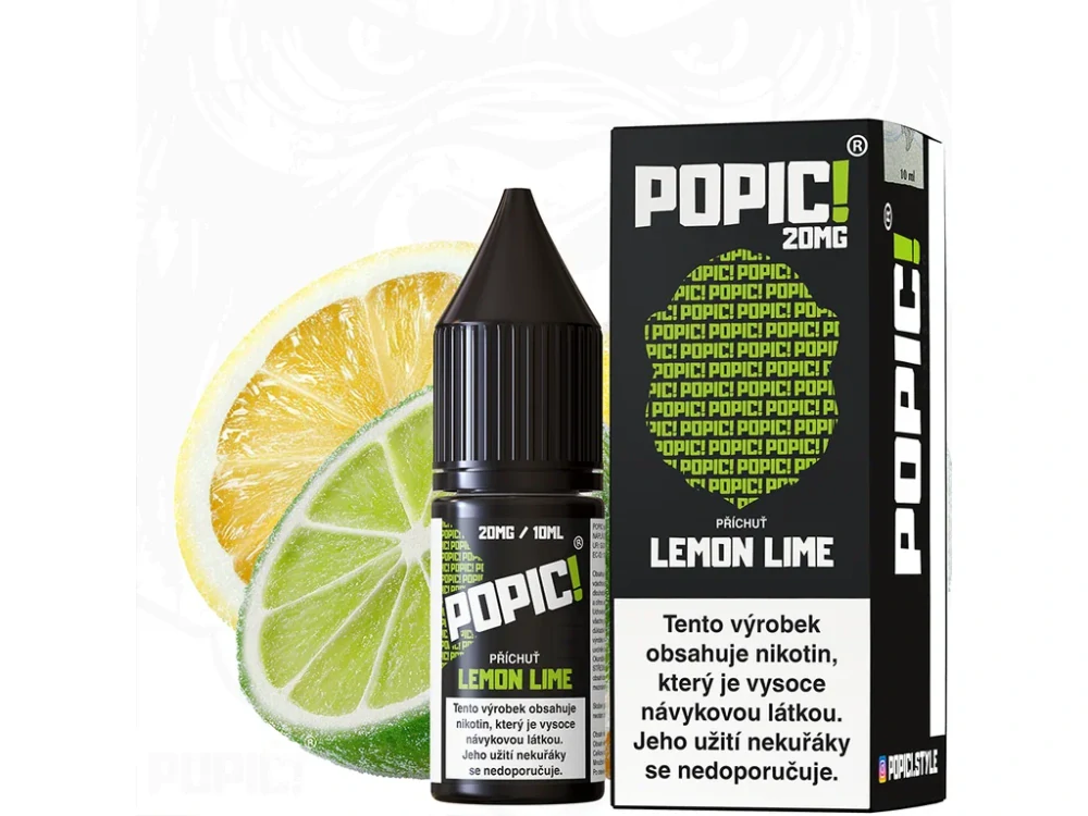E-LIQUID POPIC! SALT - LEMON LIME (CITRUSOVÁ EXPLOZE CITRONU A LIMETKY) 20MG