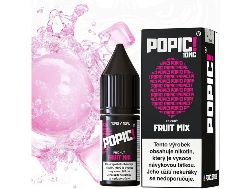 E-LIQUID POPIC! SALT - FRUIT MIX (OVOCNÁ SMĚS V BUBLINĚ) 10MG