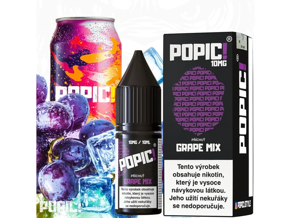 E-LIQUID POPIC! SALT - GRAPE MIX (ENERGETICKÉ HROZNY) 10MG