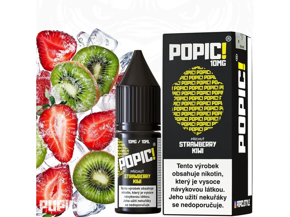 E-LIQUID POPIC! SALT - STRAWBERRY KIWI (SLADKÁ JAHODA A EXOTICKÉ KIWI) 10MG