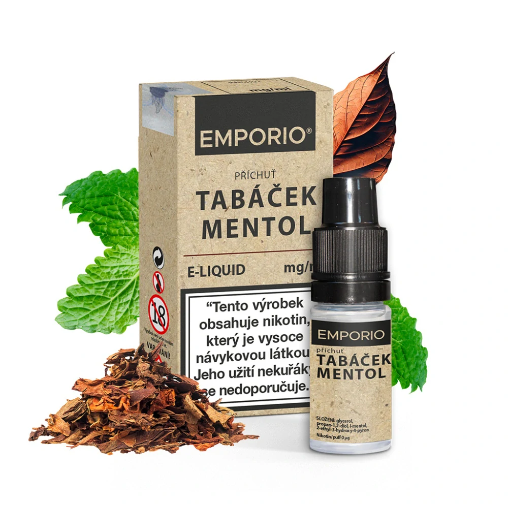 E-liquid Emporio – Tabáček Mentol 6 mg – 10 ml