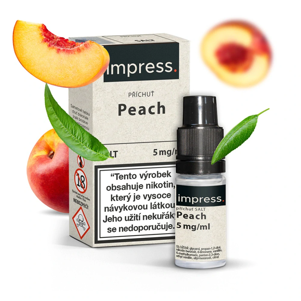 E-liquid Impress Salt – Broskev (NicSalt) 20 mg – 10 ml