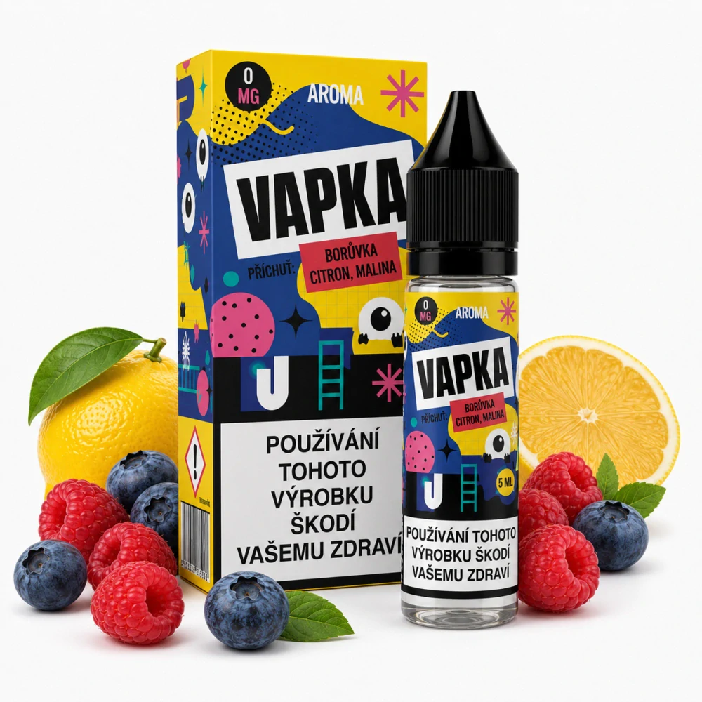 VAPKA Borůvka Citron Malina Shake & Vape 5 ml v 60ml lahvičce
