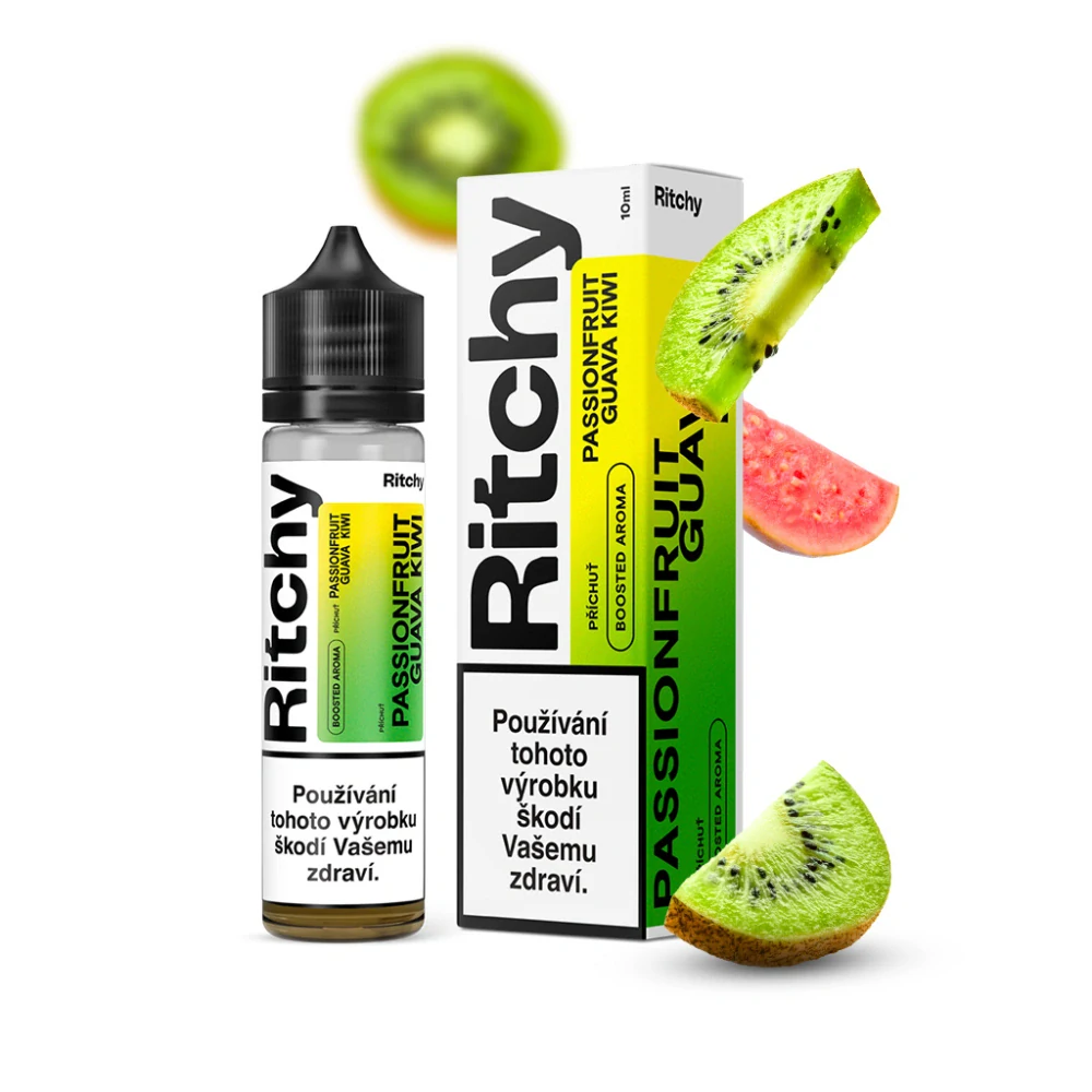 Příchuť Ritchy S&V: Passionfruit Guava Kiwi (Svěží marakuja, guava a kiwi)