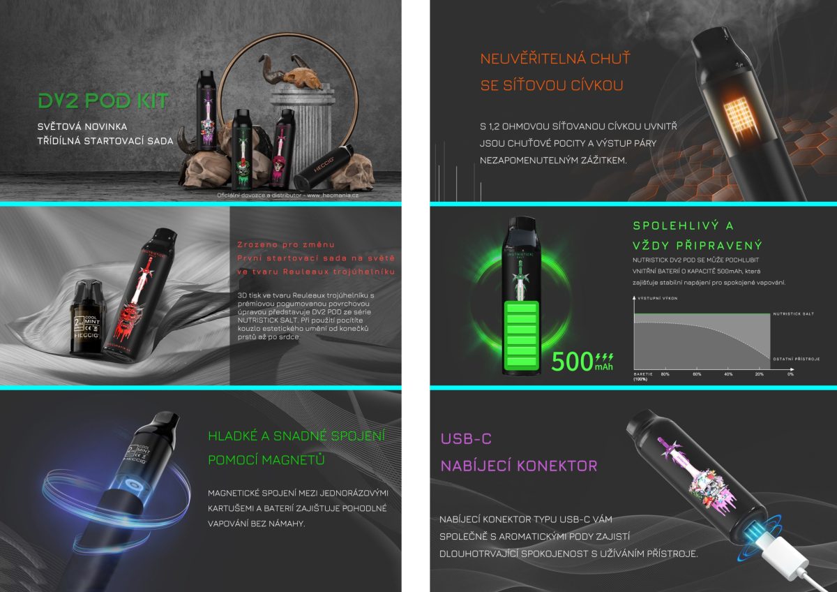 [NUTRISTICK] SALT POD system -DV2 START KIT - Cool mint