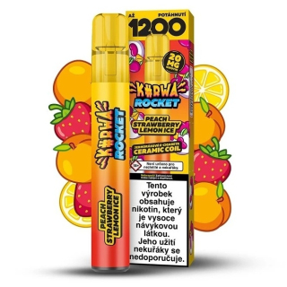 Kurwa Rocket - Peach Strawberry Lemon ICE - 20mg