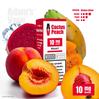Adam's Vape SALTS Cactus Peach (Osvěžující kaktus s broskví) 10ml 10mg