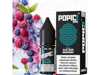 E-LIQUID POPIC! SALT - BLUE SOUR RASPBERRY (BORŮVKA A MALINA) 10MG